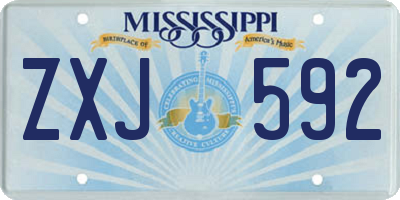 MS license plate ZXJ592