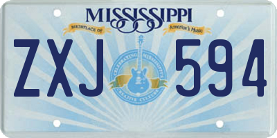 MS license plate ZXJ594