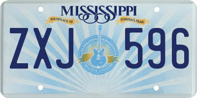MS license plate ZXJ596