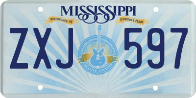 MS license plate ZXJ597