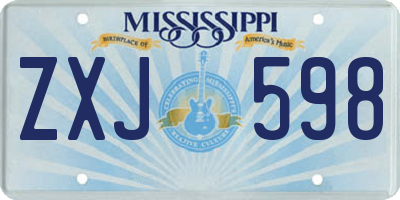 MS license plate ZXJ598