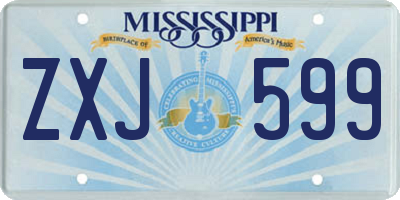 MS license plate ZXJ599