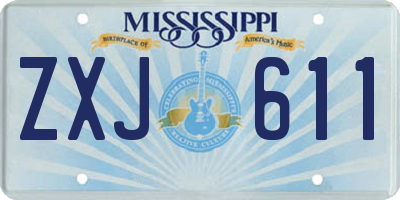 MS license plate ZXJ611