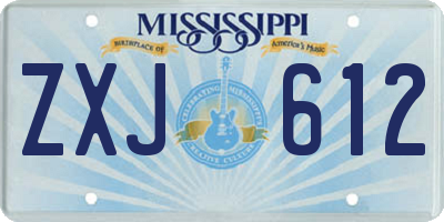 MS license plate ZXJ612