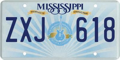 MS license plate ZXJ618
