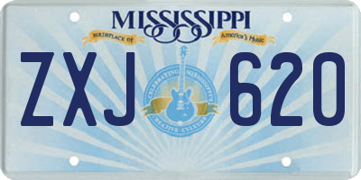 MS license plate ZXJ620