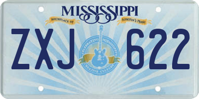 MS license plate ZXJ622