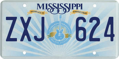 MS license plate ZXJ624