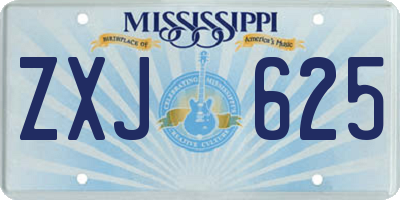MS license plate ZXJ625