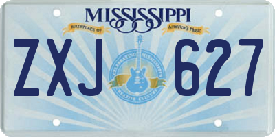 MS license plate ZXJ627