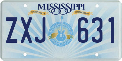 MS license plate ZXJ631