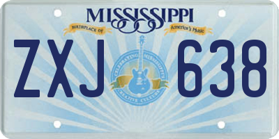 MS license plate ZXJ638