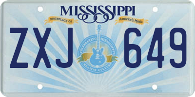 MS license plate ZXJ649