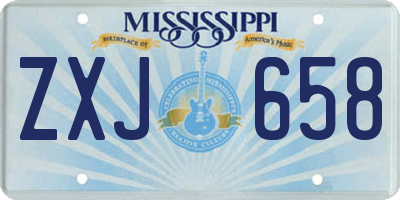 MS license plate ZXJ658