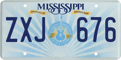 MS license plate ZXJ676