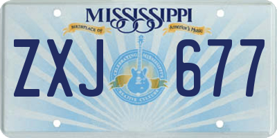 MS license plate ZXJ677