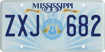 MS license plate ZXJ682