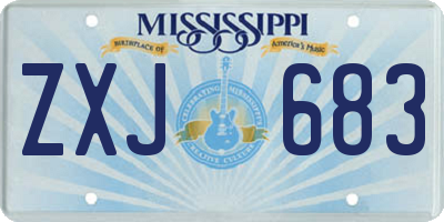 MS license plate ZXJ683