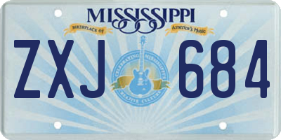 MS license plate ZXJ684