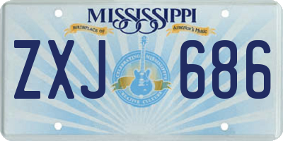 MS license plate ZXJ686