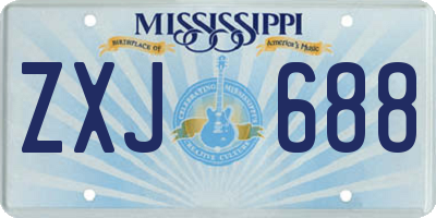 MS license plate ZXJ688