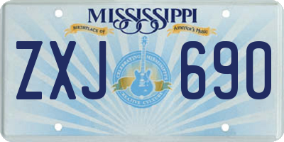 MS license plate ZXJ690