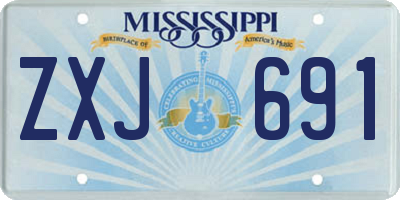 MS license plate ZXJ691