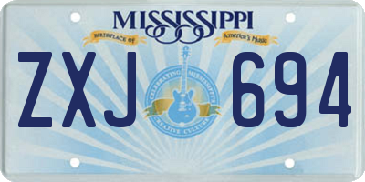 MS license plate ZXJ694