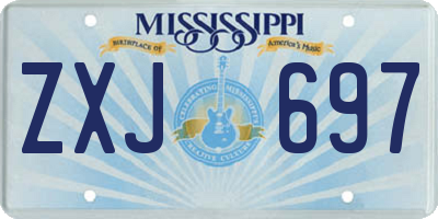 MS license plate ZXJ697