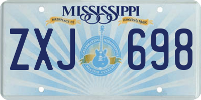MS license plate ZXJ698