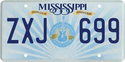 MS license plate ZXJ699