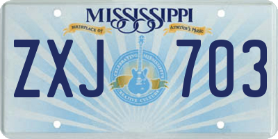 MS license plate ZXJ703
