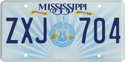 MS license plate ZXJ704