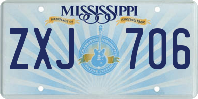 MS license plate ZXJ706