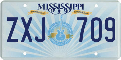 MS license plate ZXJ709
