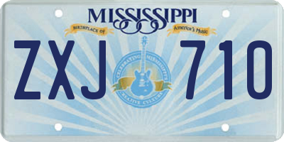 MS license plate ZXJ710