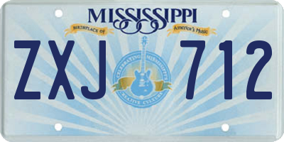 MS license plate ZXJ712