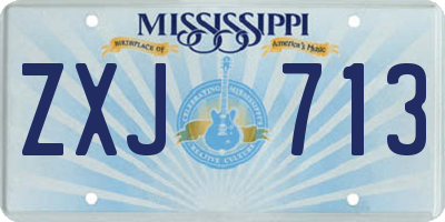 MS license plate ZXJ713