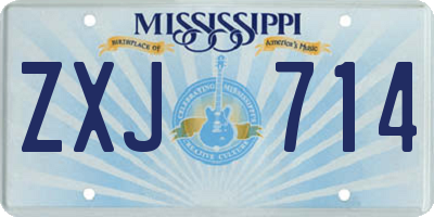 MS license plate ZXJ714