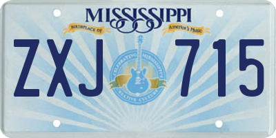 MS license plate ZXJ715