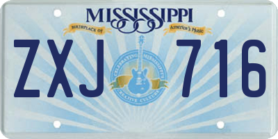 MS license plate ZXJ716