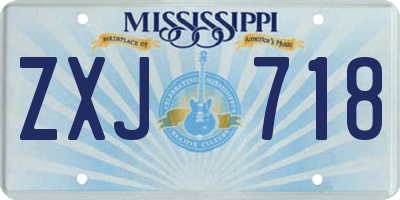 MS license plate ZXJ718