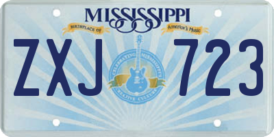 MS license plate ZXJ723
