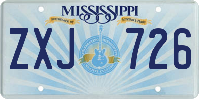 MS license plate ZXJ726