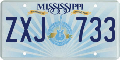 MS license plate ZXJ733
