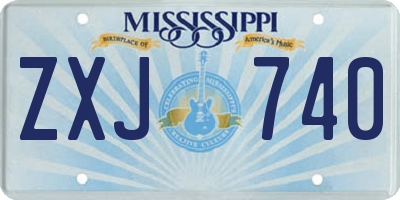 MS license plate ZXJ740