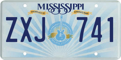 MS license plate ZXJ741