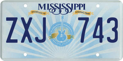 MS license plate ZXJ743