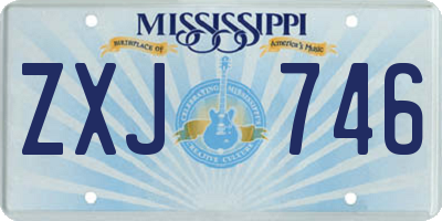 MS license plate ZXJ746