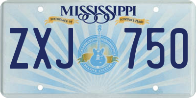 MS license plate ZXJ750